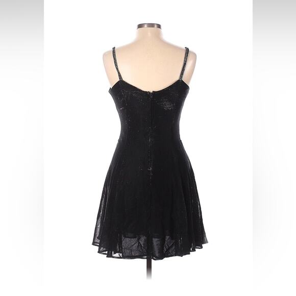 All That Jazz black shimmer fit and flare cocktail party  dress, size 13 14 - Picture 2 of 10